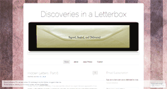 Desktop Screenshot of discoveriesinaletterbox.wordpress.com
