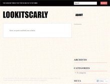 Tablet Screenshot of lookitscarly.wordpress.com