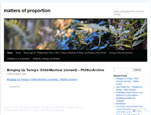 Tablet Screenshot of mattersofproportion.wordpress.com