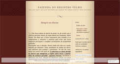 Desktop Screenshot of fazendadoregistrovelho.wordpress.com