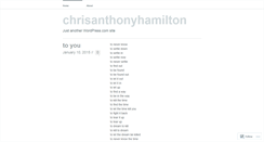 Desktop Screenshot of chrisanthonyhamilton.wordpress.com