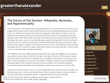 Tablet Screenshot of greaterthanalexander.wordpress.com