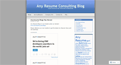 Desktop Screenshot of anyresumeblogs.wordpress.com