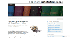 Desktop Screenshot of acolhimentobibliotecas.wordpress.com