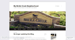 Desktop Screenshot of mybridlecreekneighborhood.wordpress.com