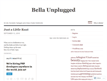 Tablet Screenshot of bellaunplugged.wordpress.com