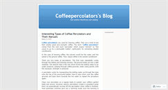 Desktop Screenshot of coffeepercolators.wordpress.com