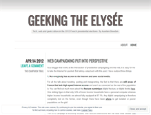Tablet Screenshot of geekingtheelysee.wordpress.com