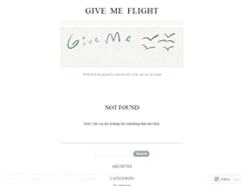 Tablet Screenshot of givemeflight.wordpress.com