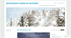Desktop Screenshot of coloradobackcountry.wordpress.com