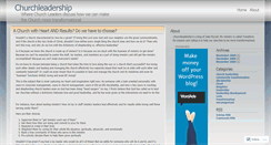 Desktop Screenshot of churchleader.wordpress.com