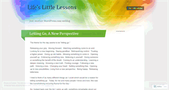 Desktop Screenshot of mylifeslittlelessons.wordpress.com