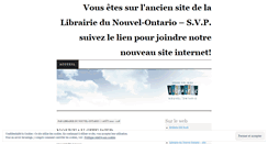 Desktop Screenshot of librairiedunouvelontario.wordpress.com
