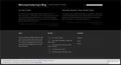 Desktop Screenshot of metrosportsboxing.wordpress.com