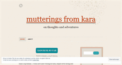 Desktop Screenshot of mutteringsfromkara.wordpress.com