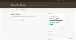 Desktop Screenshot of behindthecurtain2011.wordpress.com