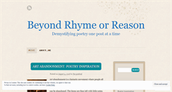 Desktop Screenshot of beyondrhymeorreason.wordpress.com