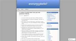 Desktop Screenshot of anonymousbelleseven.wordpress.com
