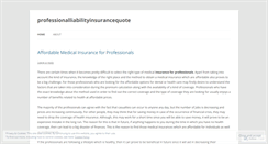 Desktop Screenshot of professionalliabilityinsurancequote.wordpress.com