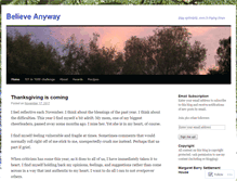 Tablet Screenshot of believeanyway.wordpress.com