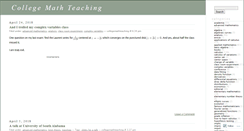 Desktop Screenshot of collegemathteaching.wordpress.com