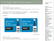 Tablet Screenshot of collegemathteaching.wordpress.com
