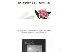 Tablet Screenshot of haemimontfoundation.wordpress.com