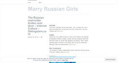 Desktop Screenshot of marryrussiangirls.wordpress.com