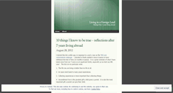 Desktop Screenshot of livinginaforeignland.wordpress.com