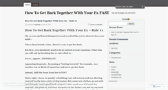 Desktop Screenshot of howtogetbackwithexfast.wordpress.com