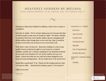 Tablet Screenshot of heavenlygoddessbymelissa.wordpress.com