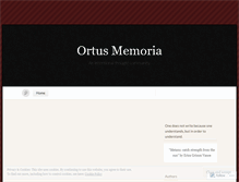 Tablet Screenshot of ortusmemoria.wordpress.com