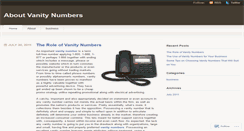 Desktop Screenshot of aboutvanitynumber.wordpress.com