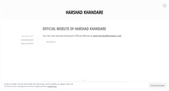 Desktop Screenshot of harshadkhandare.wordpress.com