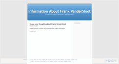 Desktop Screenshot of frankvandersloot.wordpress.com