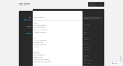 Desktop Screenshot of cafecherie.wordpress.com