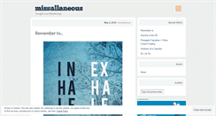 Desktop Screenshot of missallaneous.wordpress.com