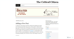 Desktop Screenshot of criticalcitizen.wordpress.com