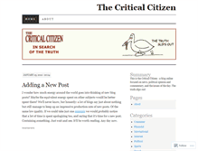 Tablet Screenshot of criticalcitizen.wordpress.com