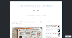 Desktop Screenshot of deliberateobfuscation.wordpress.com