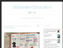 Tablet Screenshot of deliberateobfuscation.wordpress.com