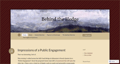 Desktop Screenshot of behindthehedge.wordpress.com