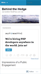 Mobile Screenshot of behindthehedge.wordpress.com