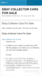 Mobile Screenshot of ebaycollectorcarsforsaletvqw.wordpress.com