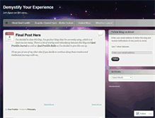 Tablet Screenshot of demystifyexperience.wordpress.com