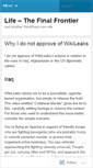 Mobile Screenshot of lifethefinalfrontier.wordpress.com