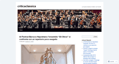 Desktop Screenshot of criticaclassica.wordpress.com