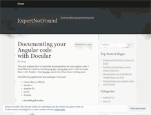 Tablet Screenshot of expertnotfound.wordpress.com