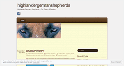 Desktop Screenshot of highlandergermanshepherds.wordpress.com