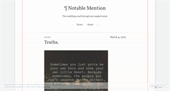 Desktop Screenshot of notablemention.wordpress.com